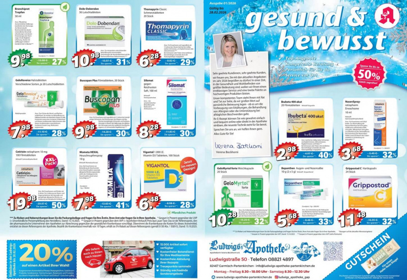 „gesund und bewusst“ Angebote 01/2026 - Ludwigs-Apotheke Partenkirchen