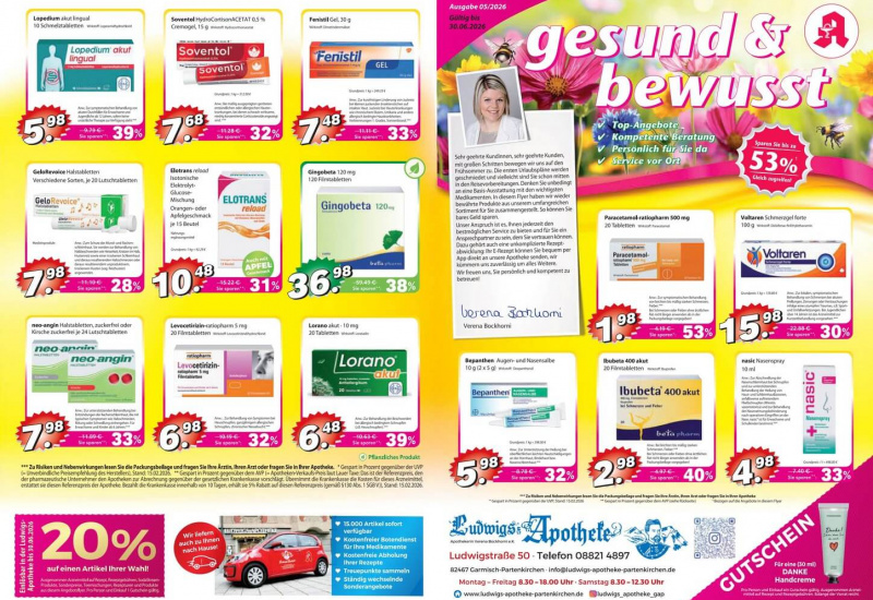 „gesund und bewusst“ Angebote 05/2026 - Ludwigs-Apotheke Partenkirchen