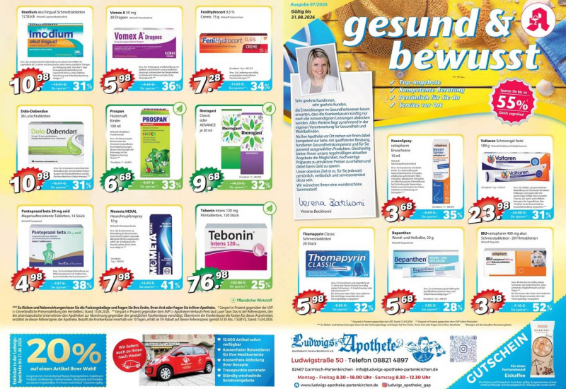 „gesund und bewusst“ Angebote 07/2026 - Ludwigs-Apotheke Partenkirchen